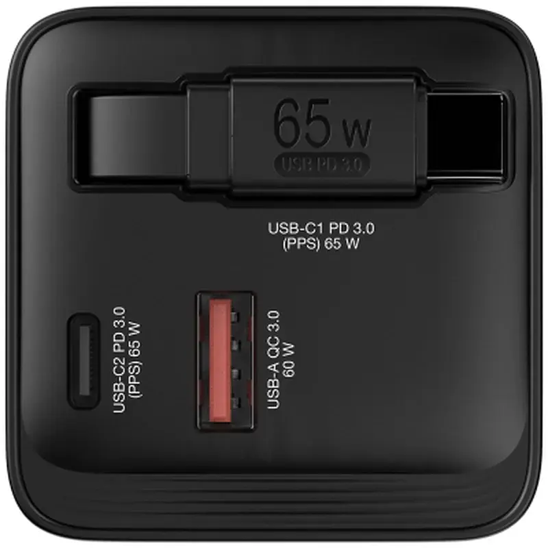 Зарядний пристрій Verbatim GaN 65 W 2 ports (USB-C/1xUSB-A) (32217) - фото 2