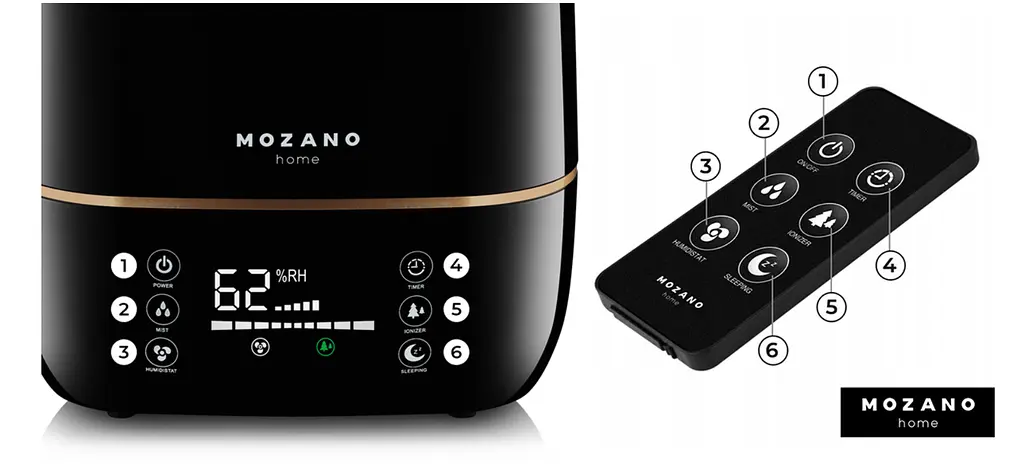 Зволожувач повітря Mozano Ultrasonic Air 5L з аромотерапією Black - фото 6