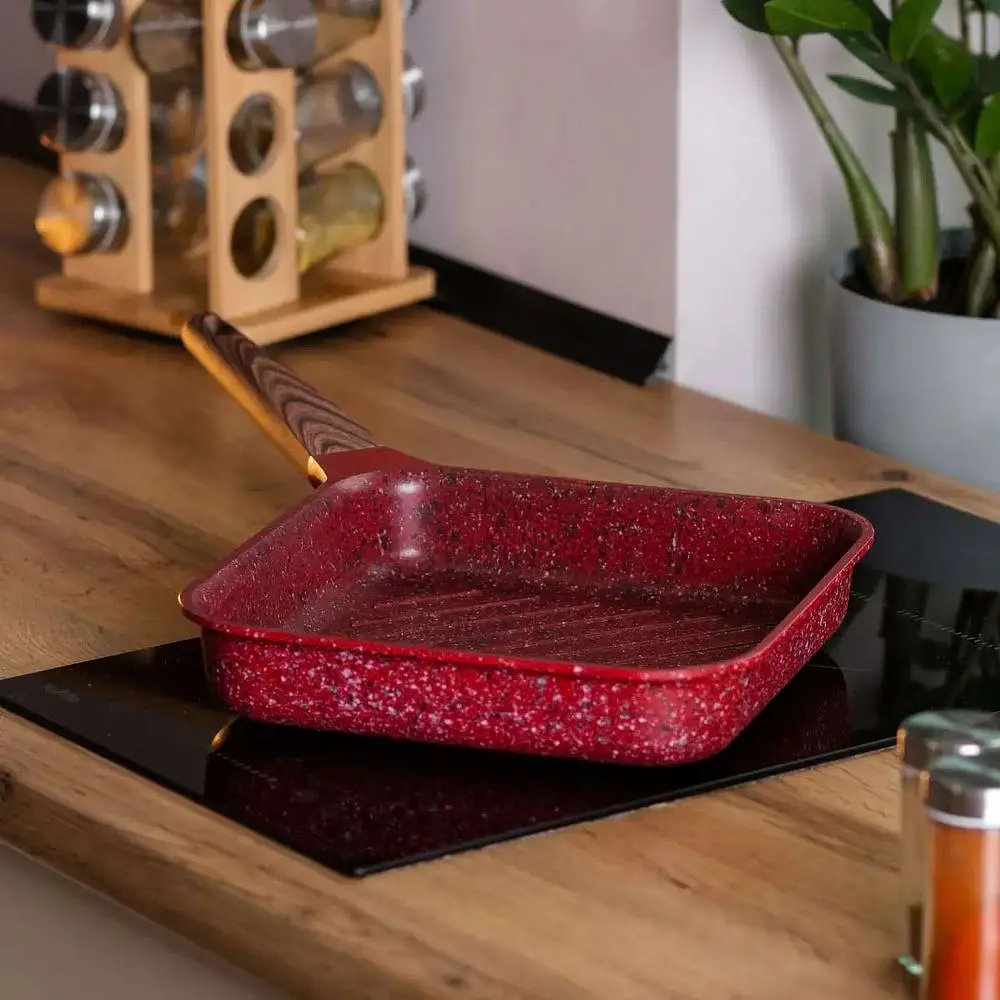 Сковорода-гриль MGC алюмінієва 2,5 л з антипригарним покриттям, червоний MGC HP-4-443R - фото 6