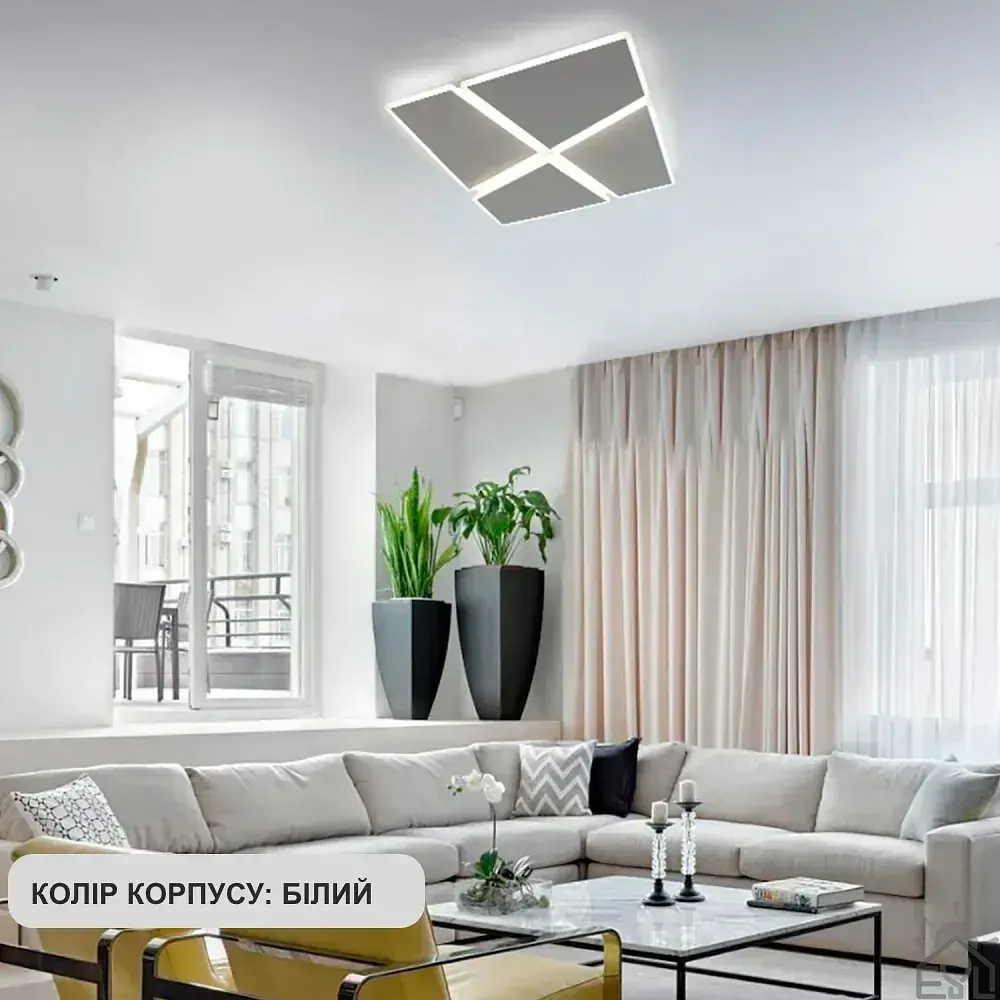 Керована світлодіодна люстра AERO 70W 4S-455x455x57-WHITE-220-IP20 ESLLSE - фото 6