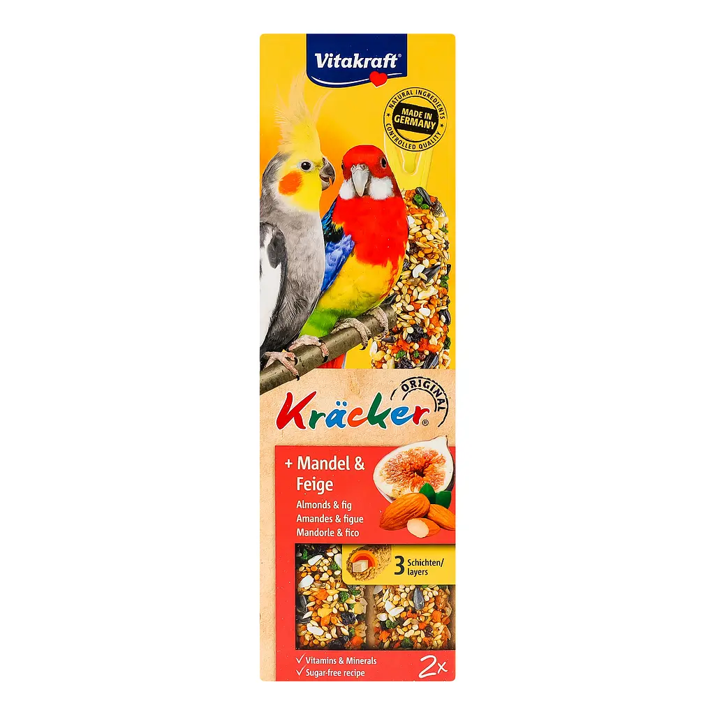 Лакомство для австралийских попугаев Vitakraft Kracker Original + Almonds & Fig 2 шт. 180 г (21289) - фото 2