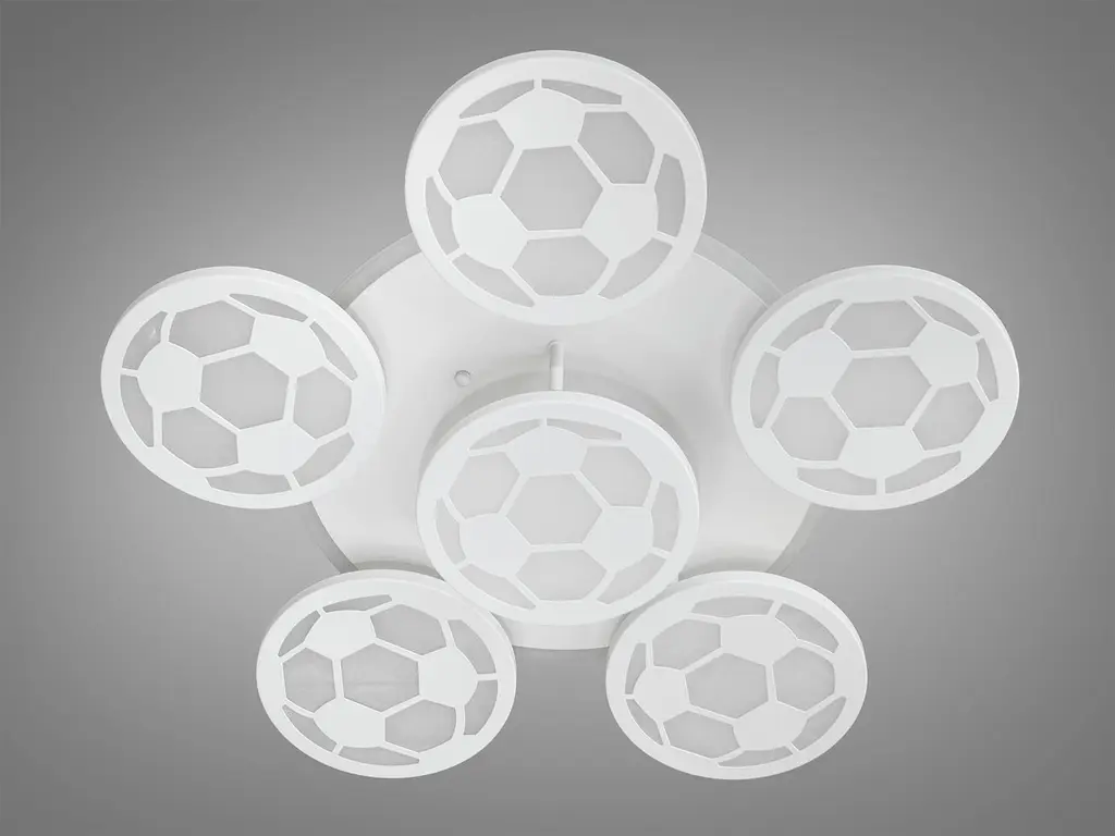 Люстра стельова LED Diasha 8065/5+1WH, 105W, 3200K-6500K, білий акрил, сучасний стиль для дитячої, коридору, кафе - фото 4