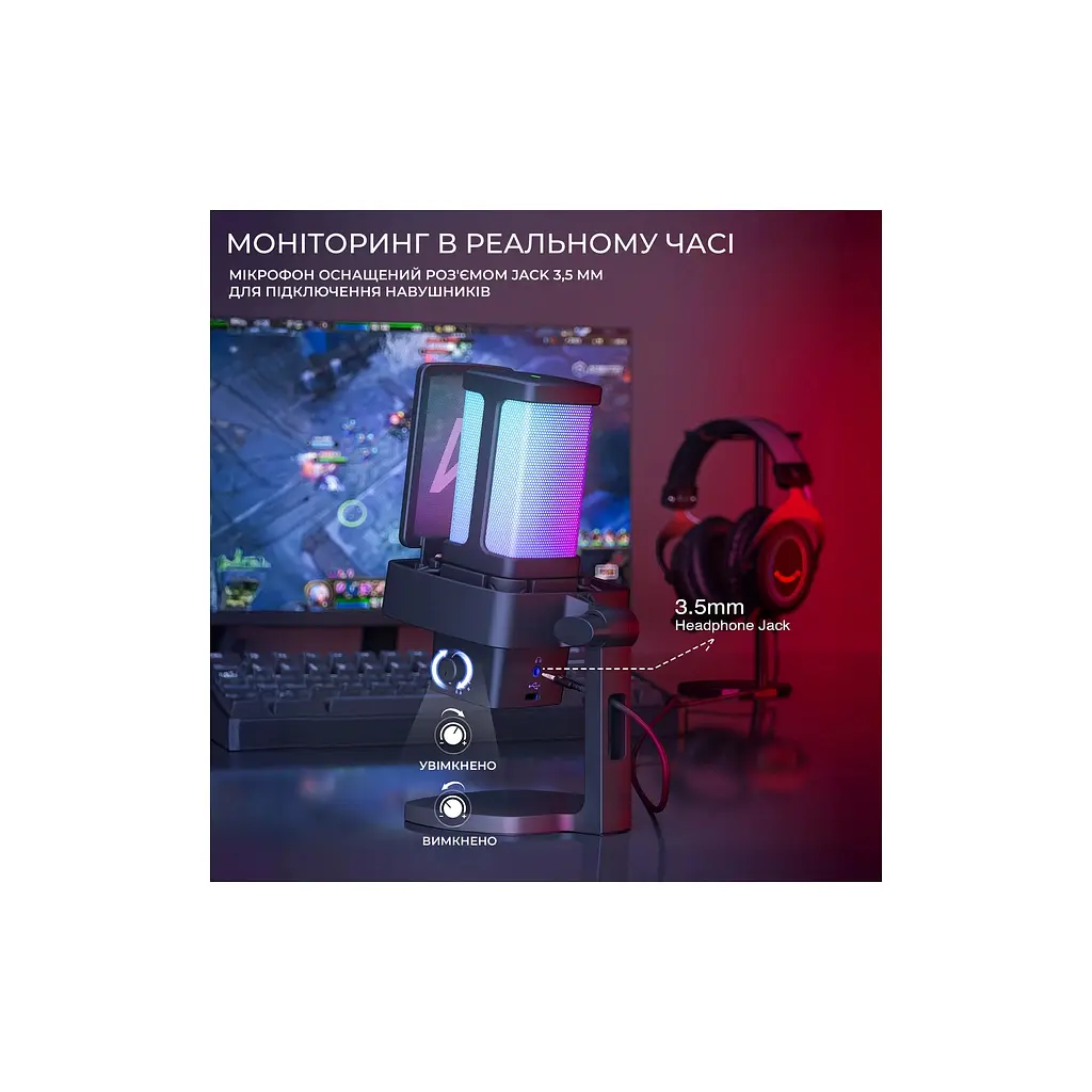 Мікрофон Fifine Ampligame Q8PRO USB Black (Q8PRO) - фото 10