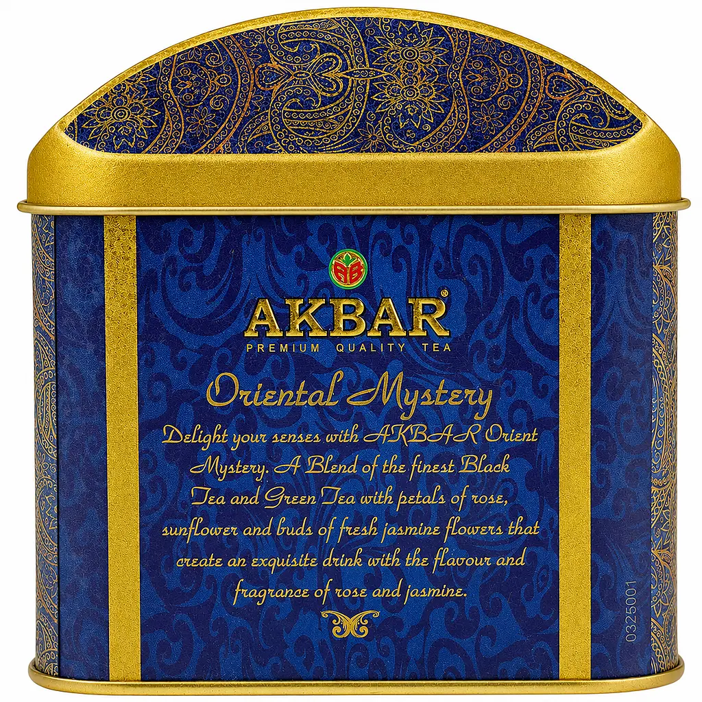 Чай Akbar Orient Mystery суміш чорного та зеленого чаю з додаванням пелюсток волошки, жасмину, троянди та трояндової олії крупнолистовий 250 г - фото 4