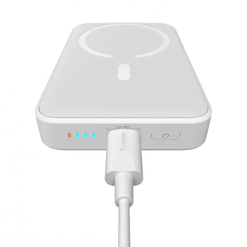 Портативний ЗП Power Bank Baseus Magnetic Mini 20W c БЗП 10000 mAh (PPCX070001) White - фото 5