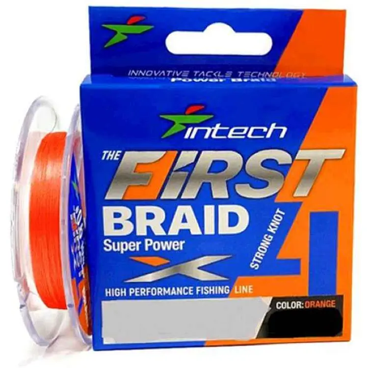 Шнур INTECH 0,165мм 6,81кг 100м #1.0 First Braid X4 Orange