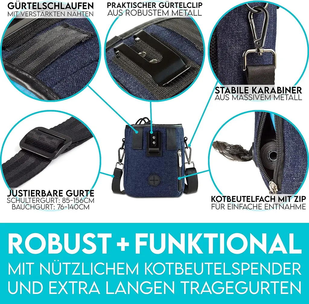 Сумка для ласощів собак Hund ist König VBT2006 Dark Blue - фото 4
