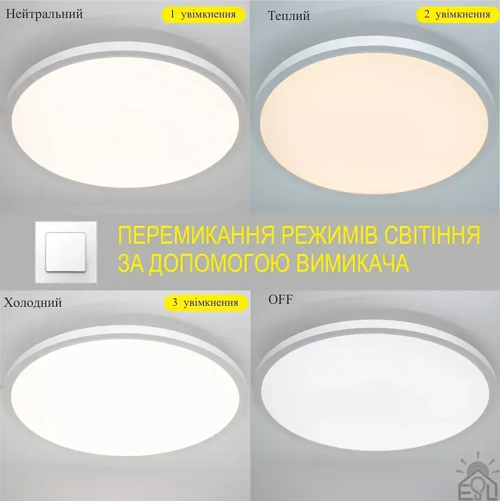 Накладний світлодіодний світильник OKO 54W R-ON/OFF 400×25-WHITE-220-IP20 ESLLSE - фото 4