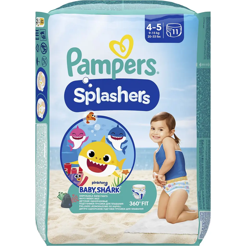 Підгузки-трусики для плавання Pampers Splashers 4-5 (9-15 кг) 11 шт. - фото 2