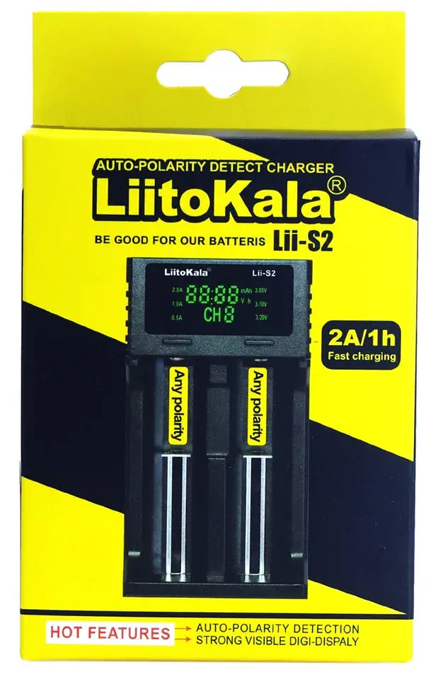 Зарядний пристрій для акумуляторів Liitokala 2 Slots, LCD дисплей, Li-ion/Ni-MH/Ni-Cd/AA/ААA/AAAA/С (Lii-S2) - фото 5
