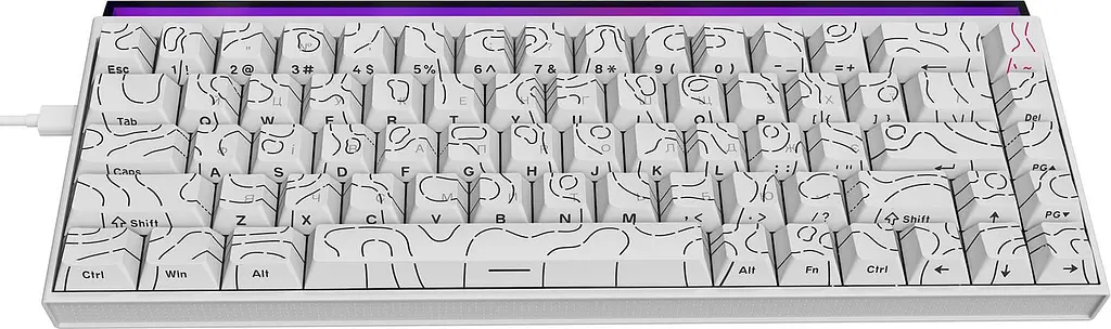 Клавиатура Ajazz NK68 Red switches Side contour White (NK68-R-S-W) - фото 4