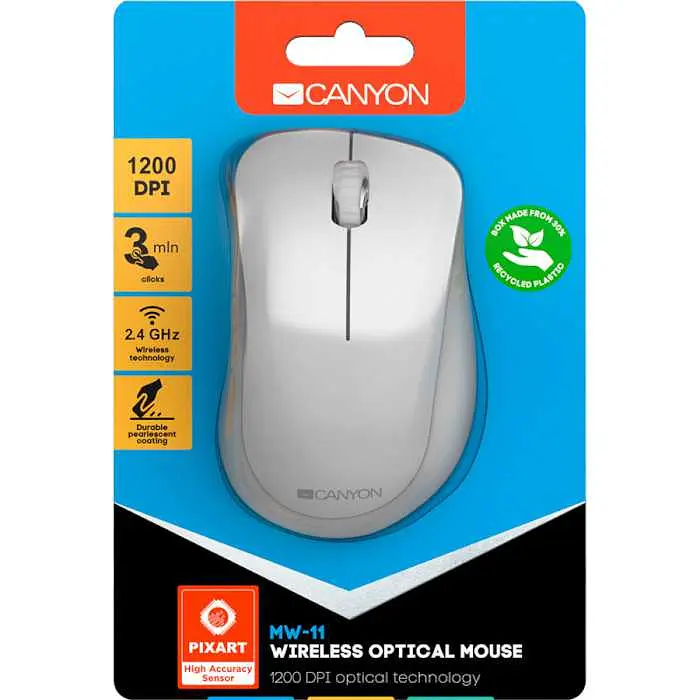 Бездротова миша Canyon CNE-CMSW11PW Pearl White-Grey (CNE-CMSW11PW) - фото 6