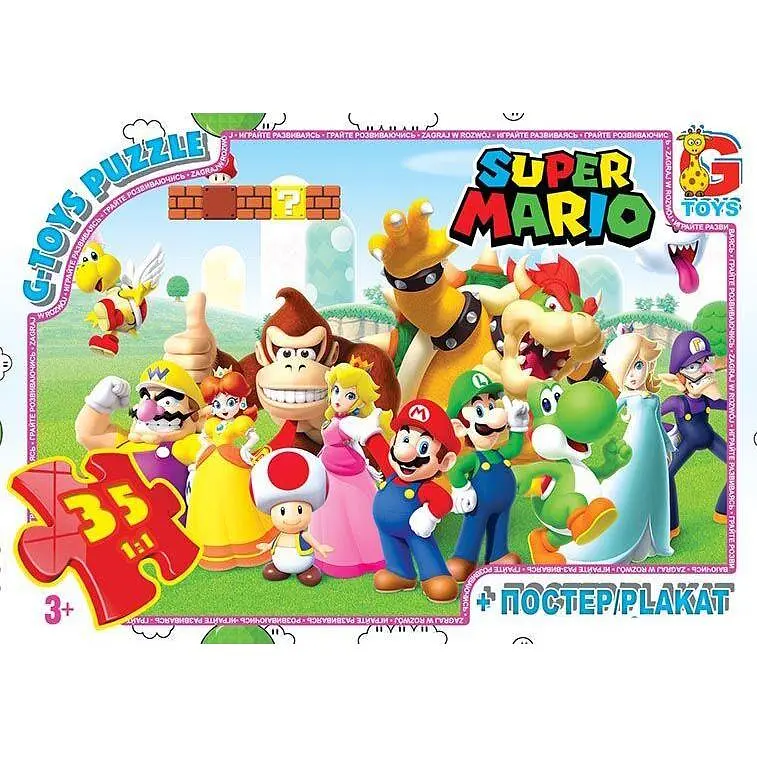 Пазли дитячі картонні G-Toys Маріо 35 ел. (IP-177-P-677)
