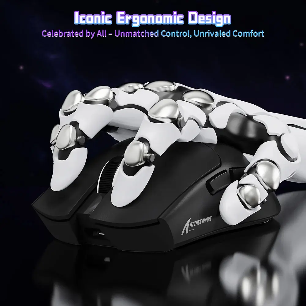 Мишка Attack Shark X11SE, Wireless//Bluetooth, 22000dpi. (PAW3311), 6кн., Black - фото 3