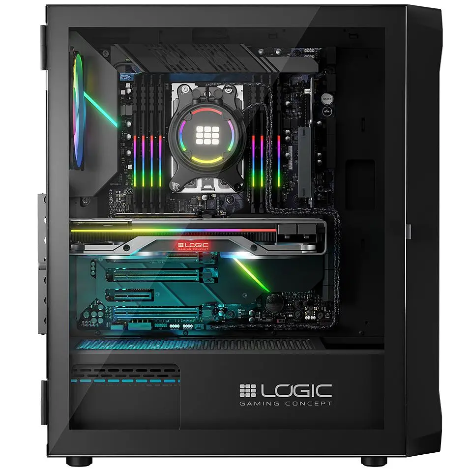 Корпус LogicConcept PORTOS MESH+GLASS ARGB fans 4x120mm BLACK без БП ATX - фото 6