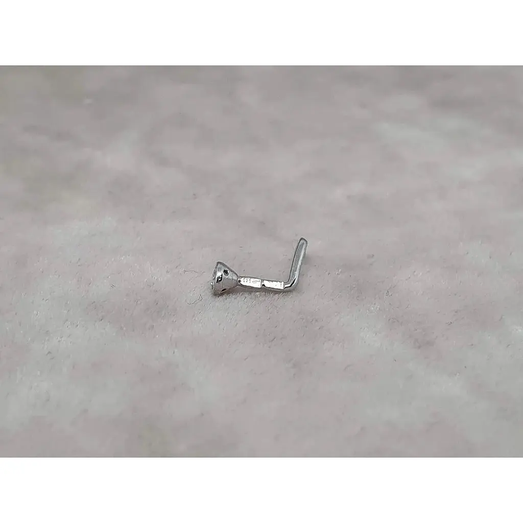 Золотая серьга-пирсинг Астор в нос с фианитом. 2182526Б - фото 3