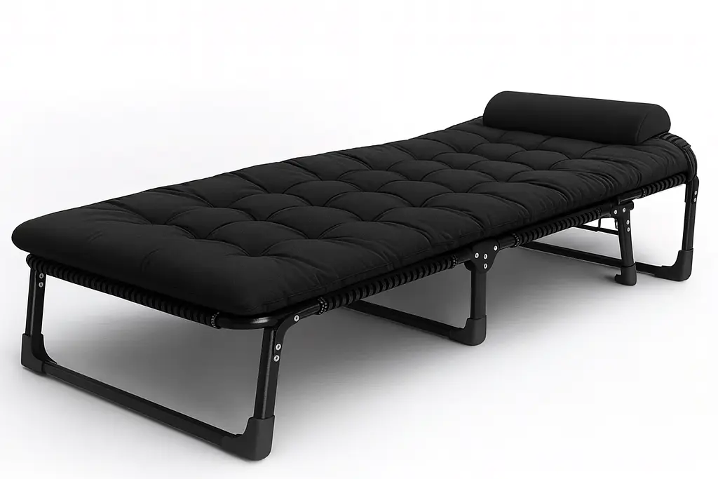 Розкладне ліжко (розкладачка) з матрацом і подушкою LEOBRO Black (LB-FB-A1-BLK) - фото 3