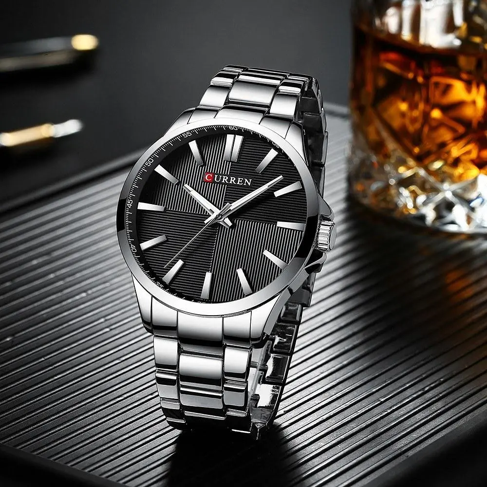 Годинник наручний Curren 8322 Silver Black (18689) - фото 2