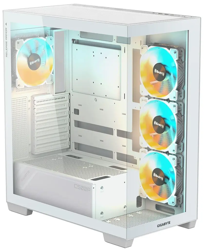 Корпус GIGABYTE C500 Panoramic Stealth Tempered Glass BTF без БП White (GB-C500PI ST WHITE) - фото 5
