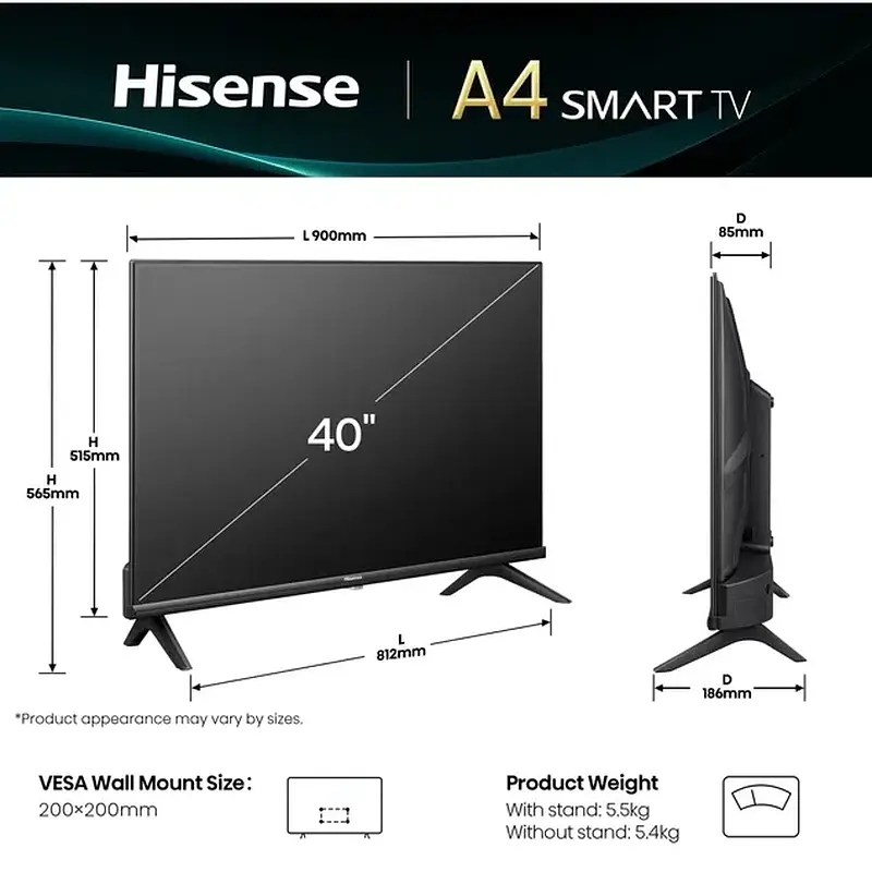 Телевізор HISENSE 40A4Q - фото 3