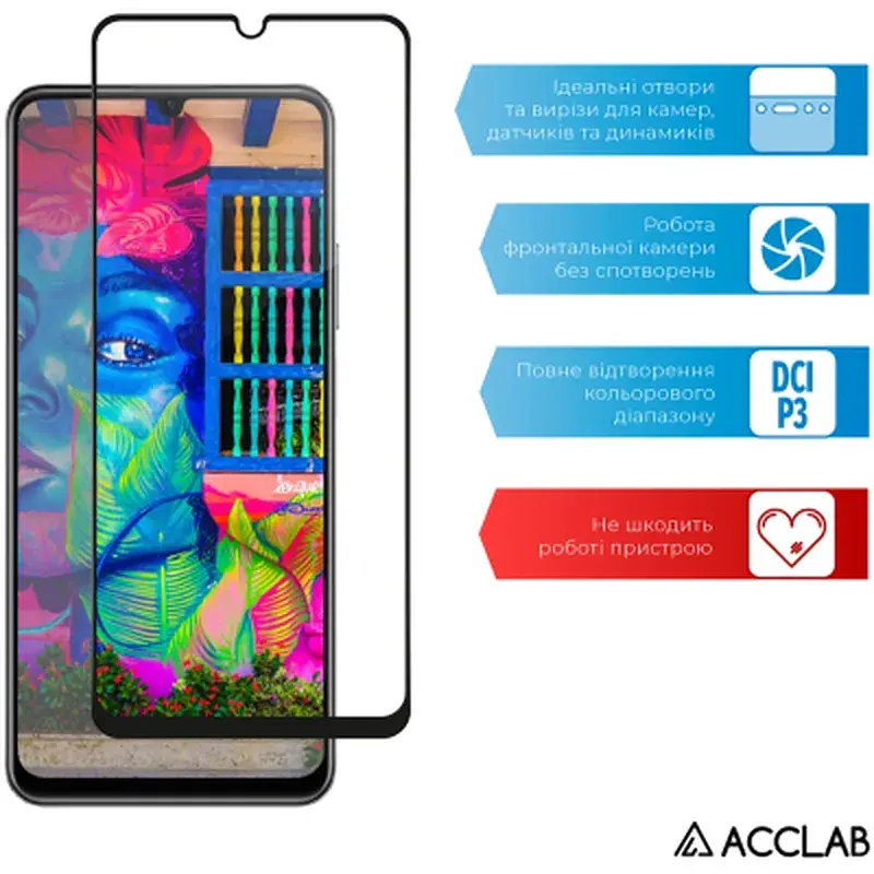 Скло захисне ACCLAB Full Glue Realme C53 Black (1283126577802) - фото 5