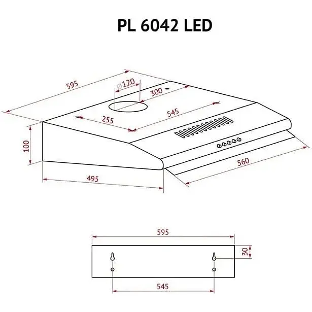 Витяжка Perfelli PL 6042 W LED - фото 2