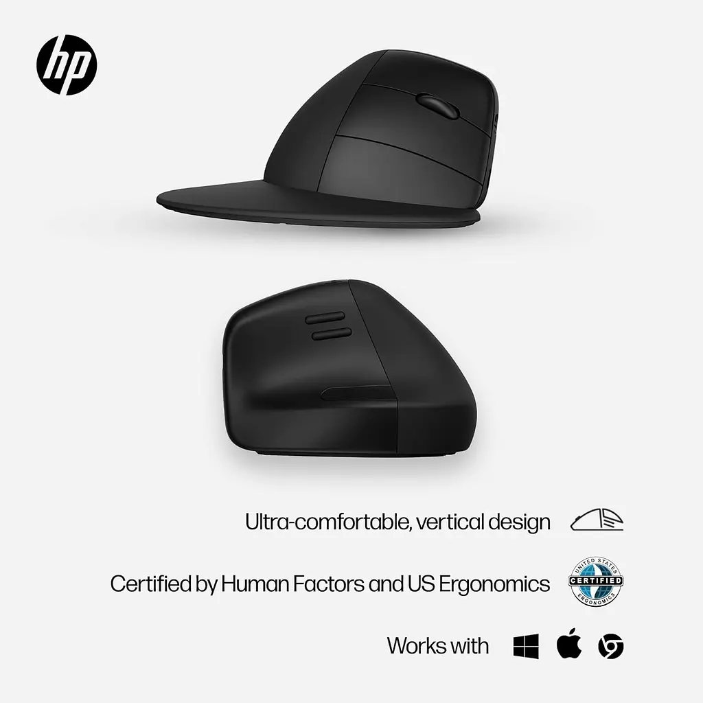 Компьютерная мышь HP 920 Ergonomic Vertical WL/BT черный teh0014074 - фото 3