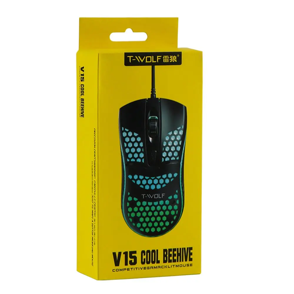 Комп'ютерна миша T-Wolf V15 RGB LED 1600 DPI Black - фото 2