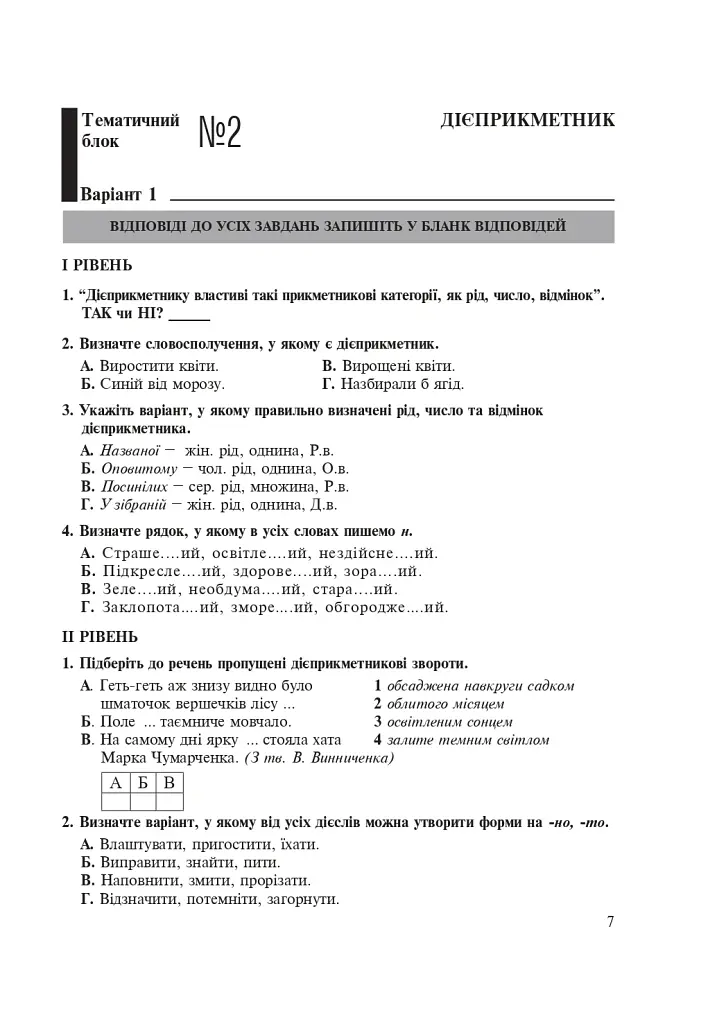 Українська мова. Тематичний тестовий зошит. 7 клас. Видання 3-тє - фото 8