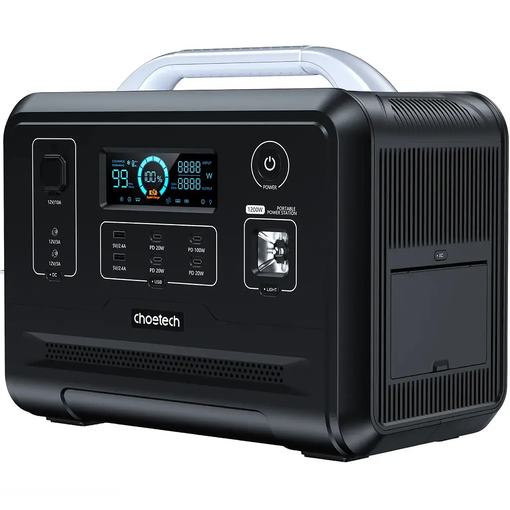 Зарядна станція Choetech BS005 1200Вт (960Вт/г) AC,LiFePo4 LiFePo4,MPPT, UPS, USB-C PD100 Вт - фото 3