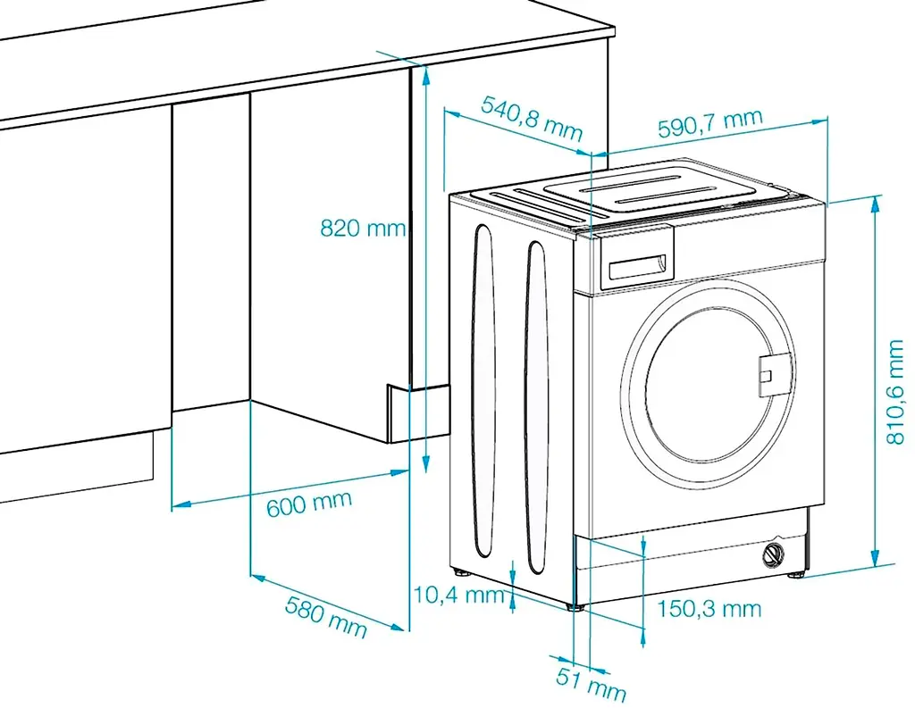 Пральна машина Beko вбудована WITC7612B0W - 55см./7 кг./1200 об/15 програм/LED дисплей/А+++ (WITC7612B0W) - фото 2