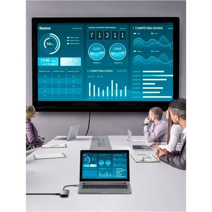 USB-хаб Baseus Metal Gleam Series 5 в 1 Multifunctional Gray [WKWG020013] [96294] - фото 10