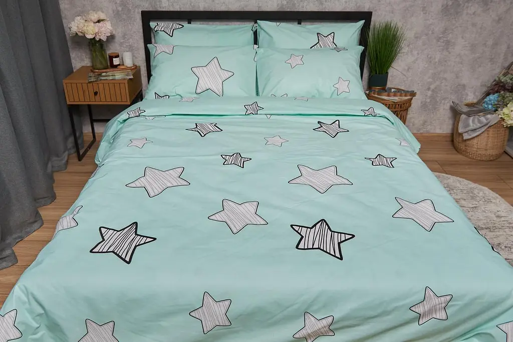 Комплект постільної білизни Moon&Star Бязь Gold Люкс Child Stars євро 200х220 наволочки 4х50х70 - фото 4