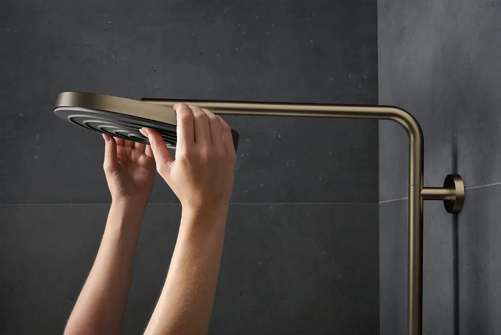 Душова система з термостатом Hansgrohe Pulsify S Puro Showerpipe EcoSmart 260 1jet brushed bronze 24237140 - фото 6