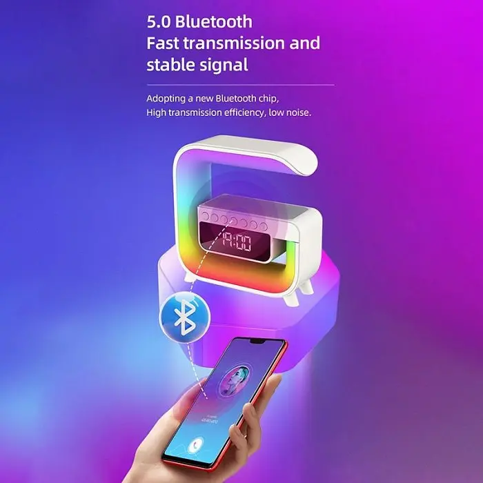 Настільна лампа G3 Mini з Bluetooth колонкою, будильником і бездротовою зарядкою 15 Вт - фото 5