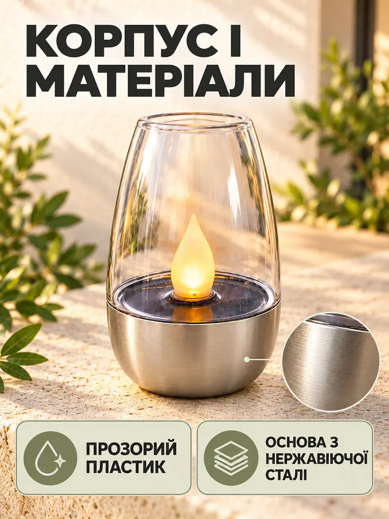 Набір садових LED-світильників на сонячній батареї 6 шт Сріблястий (37261530) - фото 4