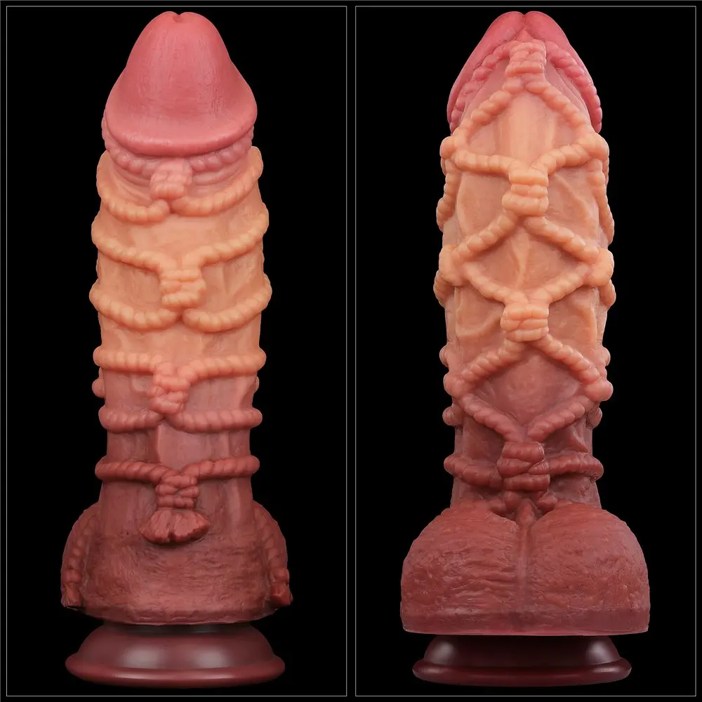 Фалоімітатор Dual-Layered Silicone Nature Cock 10.5'' 27 см коричневий - фото 11