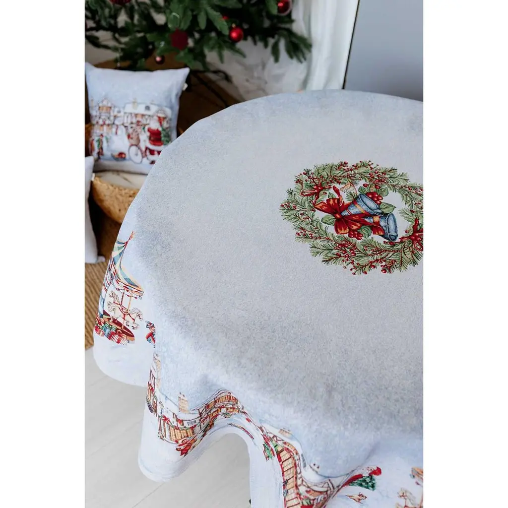 Скатертина гобеленова Прованс Carousel з люрексом 180 см (41709) - фото 3