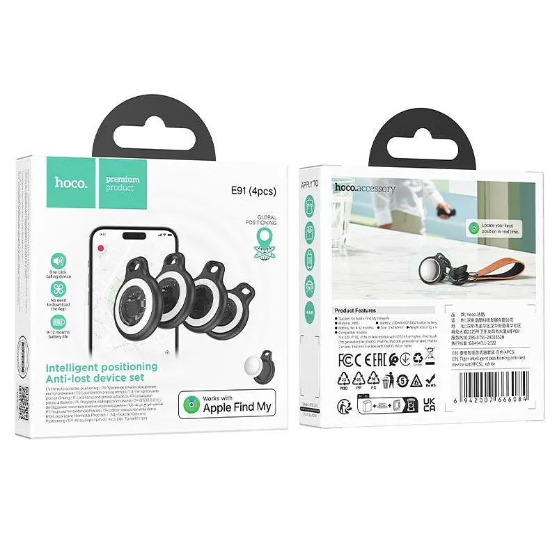 Пошуковий трекер HOCO E91 Tiger intelligent positioning anti-lost device set (набір 4 штуки) - фото 2