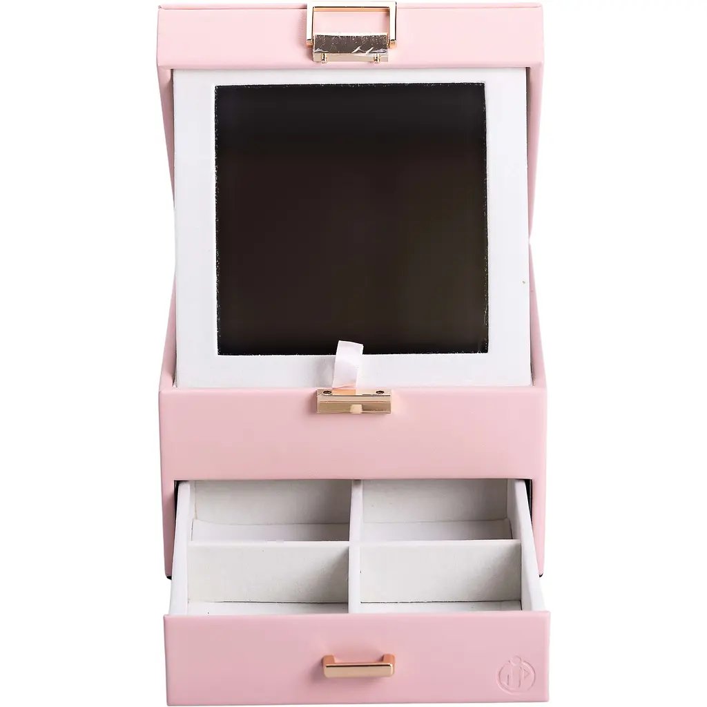 Органайзер для прикрас Yiwu з накидним замком 16x16x12 см рожевий HP-5-2P - фото 6