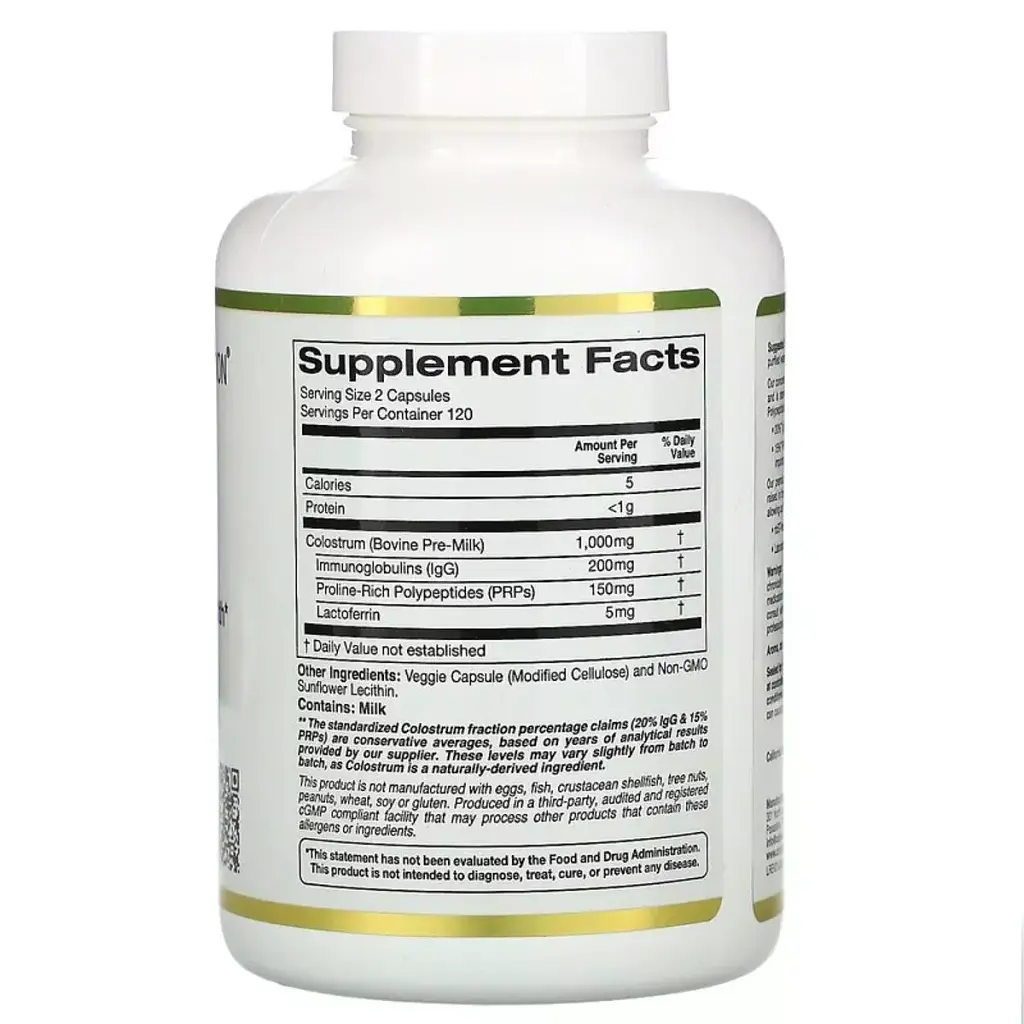 Молозиво концентроване California Gold Nutrition Colostrum concentrated 240 капсул - фото 2