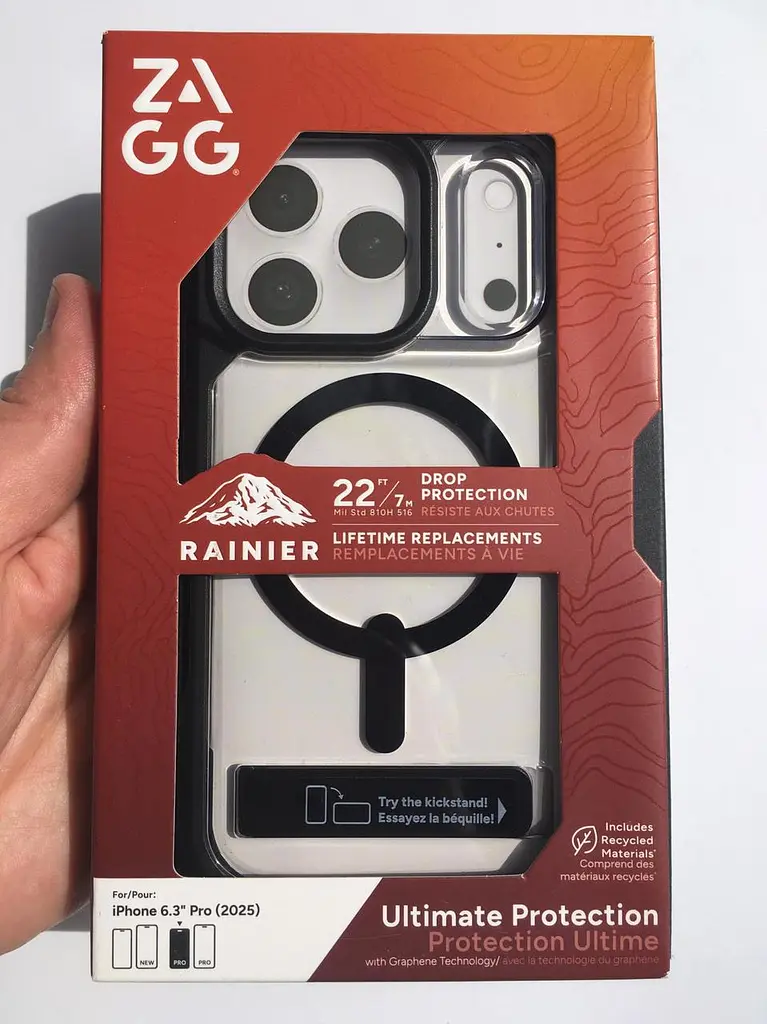 Чохол протиударний для iPhone 17 Pro (6.3") ZAGG Gear4 Rainier MagSafe KS Прозорий з підставкою Black аналог OtterBox - фото 2