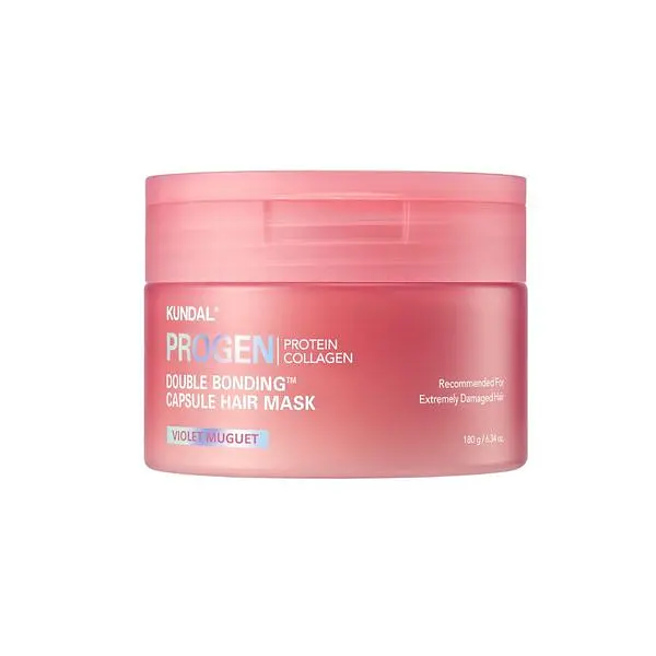 Капсульна маска для сухого і пошкодженого волосся 180 г Kundal Progen Double Bonding Capsule Hair Mask Violet Muguet - фото 2