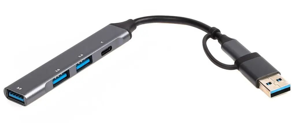 USB-Хаб Maxxter USB 3.0 HU3C-4P1CN-01 (HU3C-4P1CN-01) - фото 2