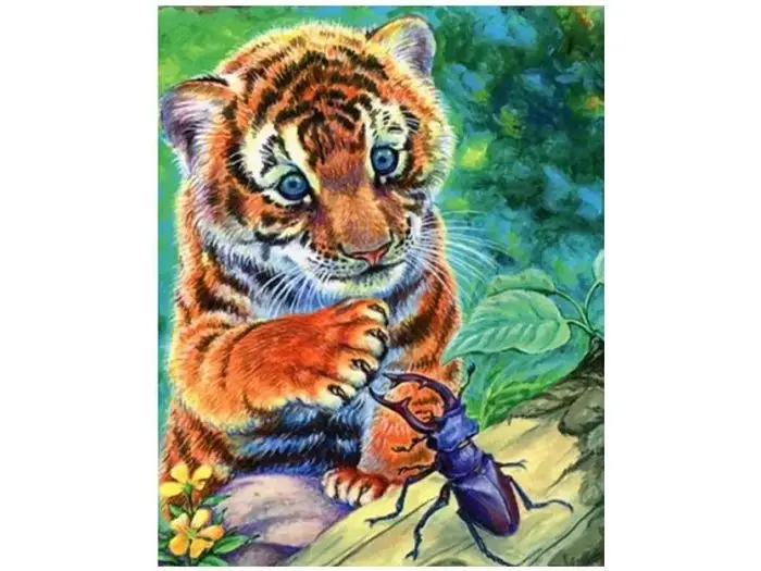 Алмазна мозаїка Тигреня, TK Group (30х20 см)