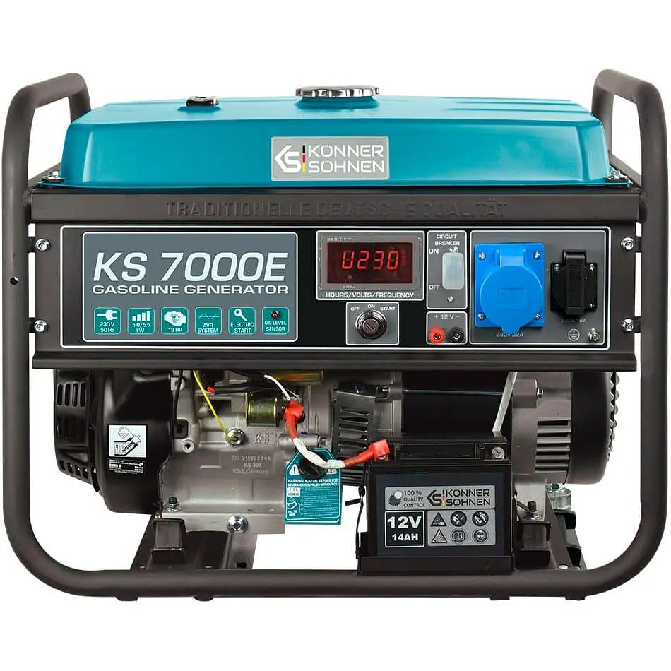 Генератор Синхронний KonnerSohnen KS 7000E, 230В, 5.5кВт, електростартер, 76.2кг / 5000 Вт / Бензин (KS7000E) - фото 2
