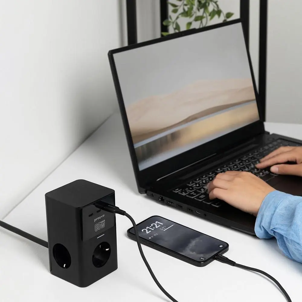 Мережевий фільтр Proove Power Cube 65W (3xAC + 2xType-C + 1xUSB) 1.5m black (PSPC36801201) - фото 10