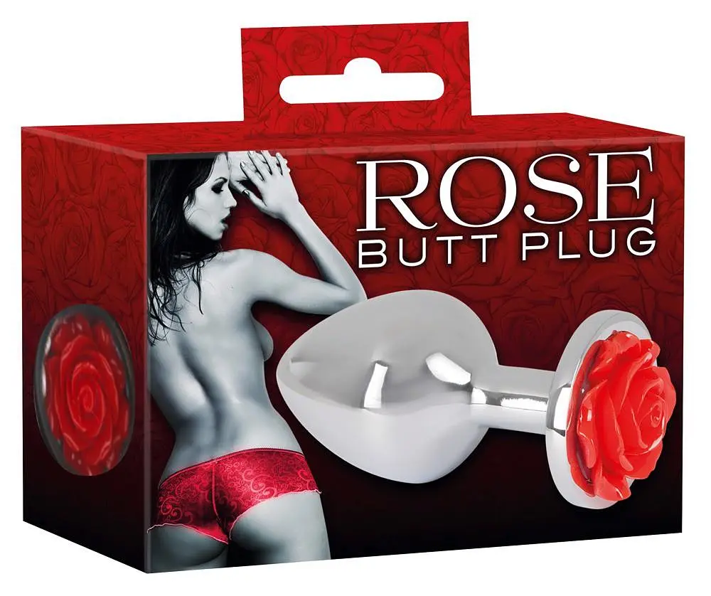 Анальна пробка Rose Butt Plug 9 см (сріблястий) - фото 7