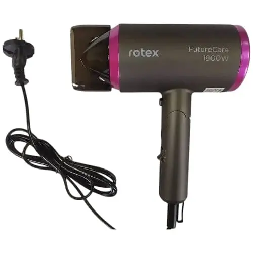 Фен для волос Rotex RFF185-D Future Care складной 1800 Вт Черный  - фото 2