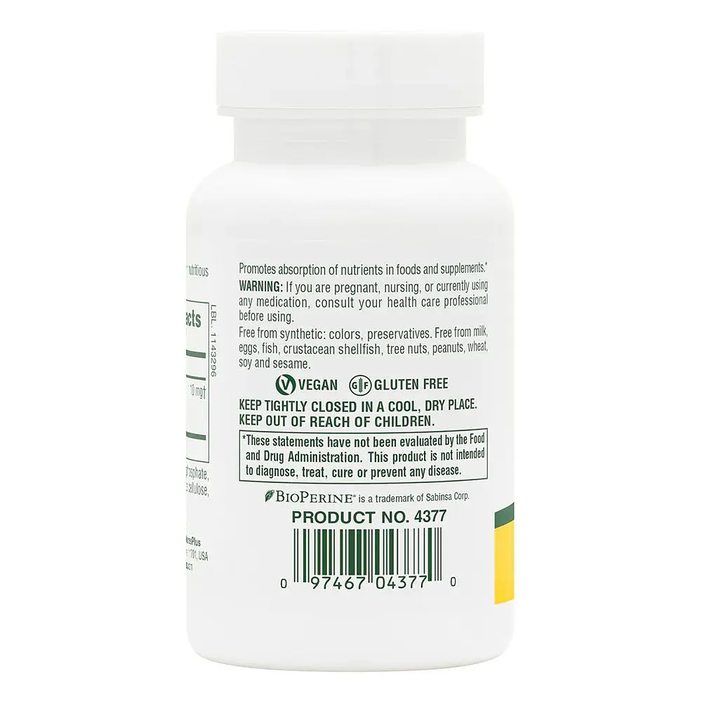 Биоперин Natures Plus Bioperine 10 mg, 90 капсул - фото 3